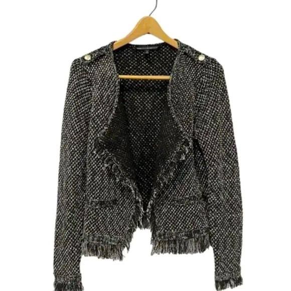 White House Black Market Sweaters - White House Black Market Black Tweed Cardigan Jacket